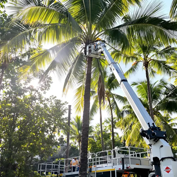 Boom lift tree service for tall trees