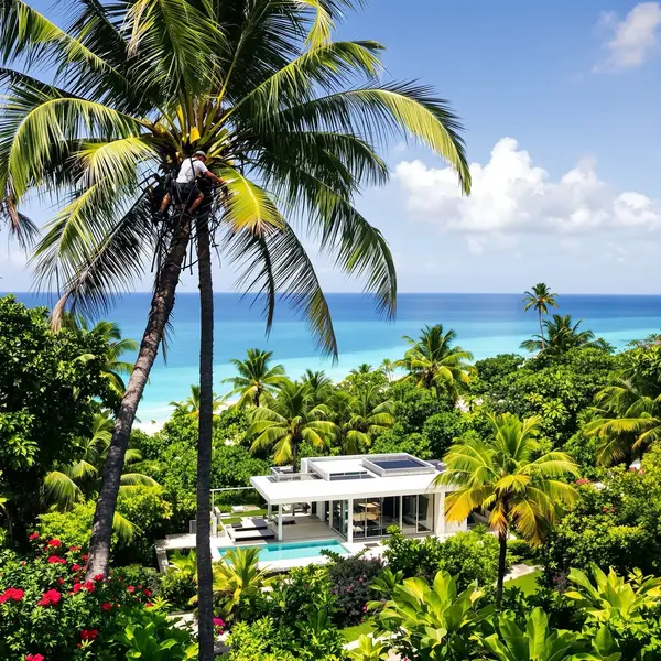Professional palm tree trimming in East Hawaii